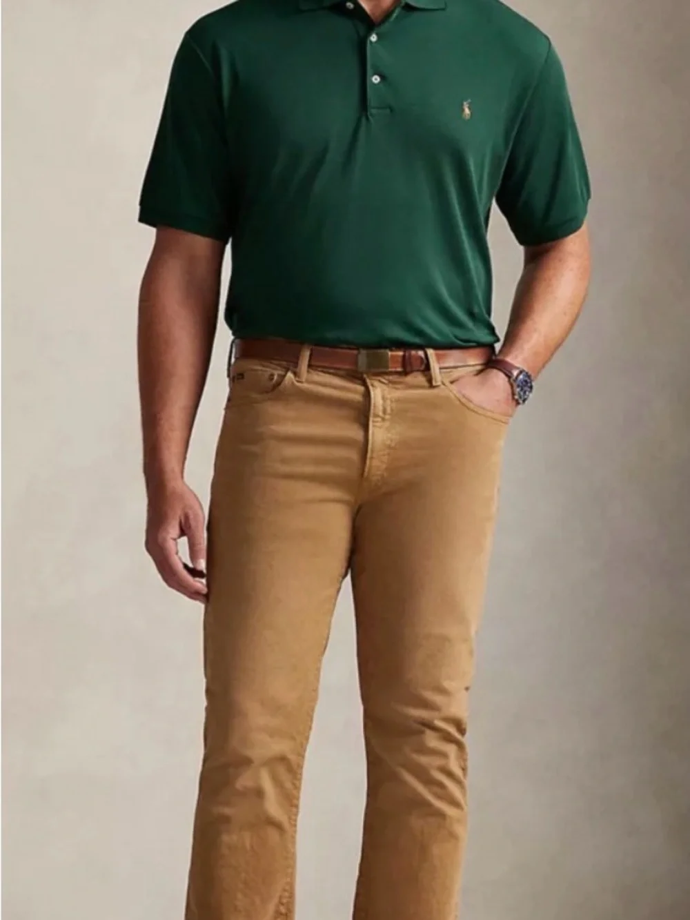 Ralph Lauren Green Short-Sleeve Polo with Embroidered Logo